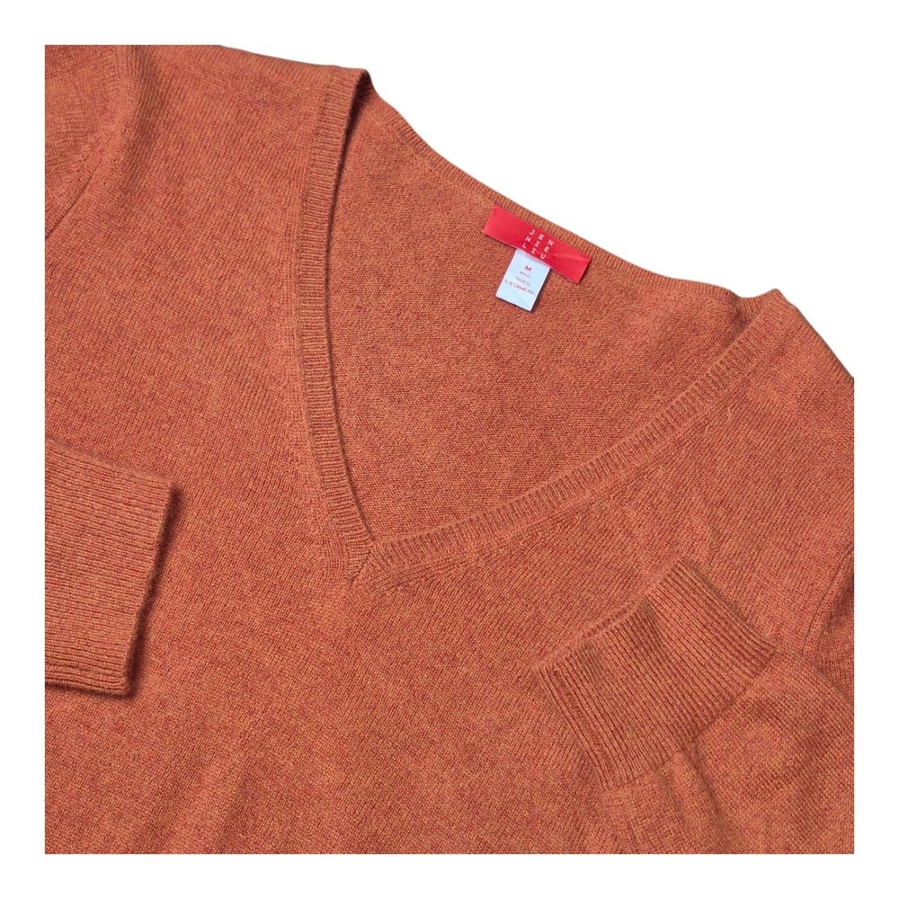 Jennie Liu‎ Women's Medium 100% Cashmere V Neck Sweater Soft Luxury Knit